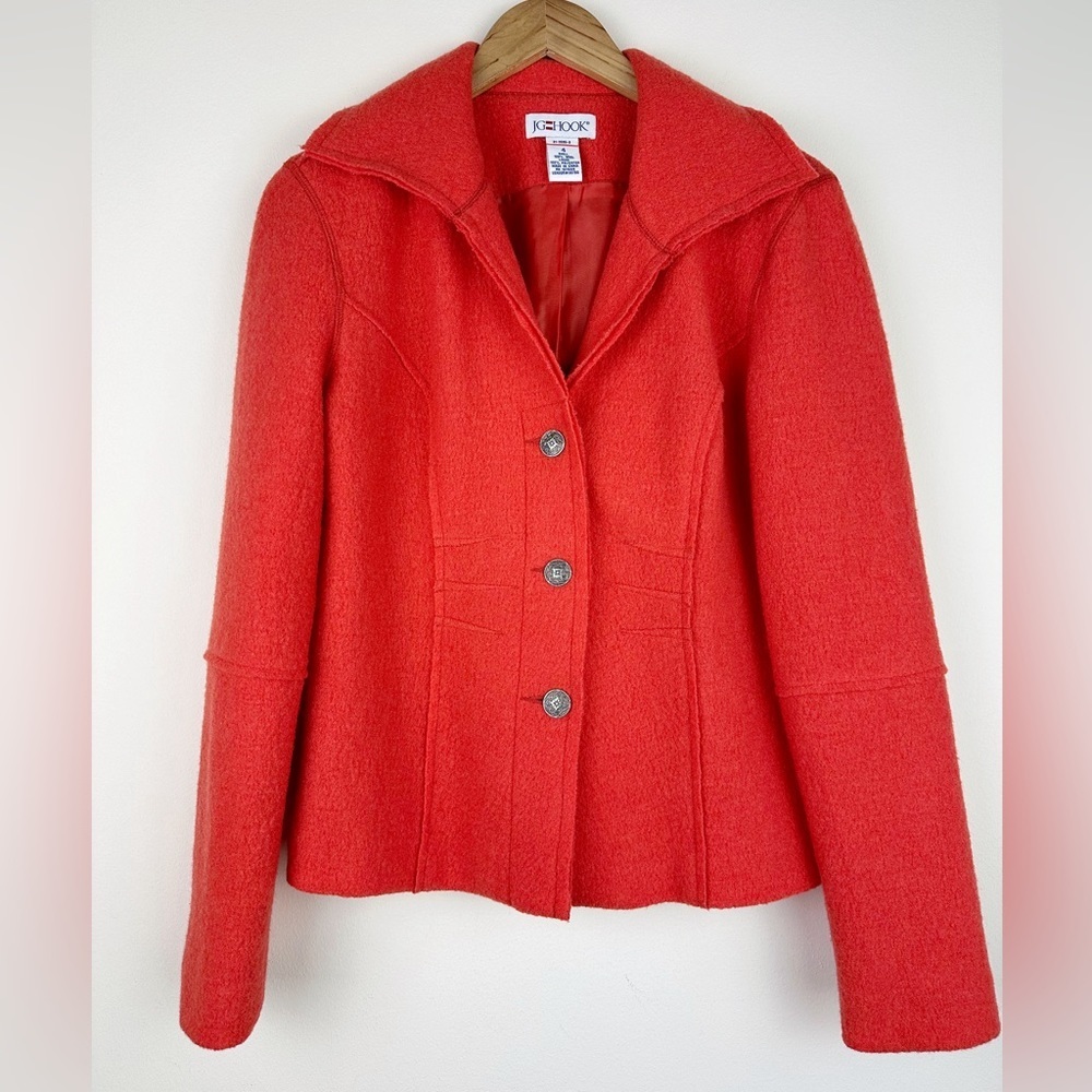 JG Hook Vintage Orange Wool Blazer Coat